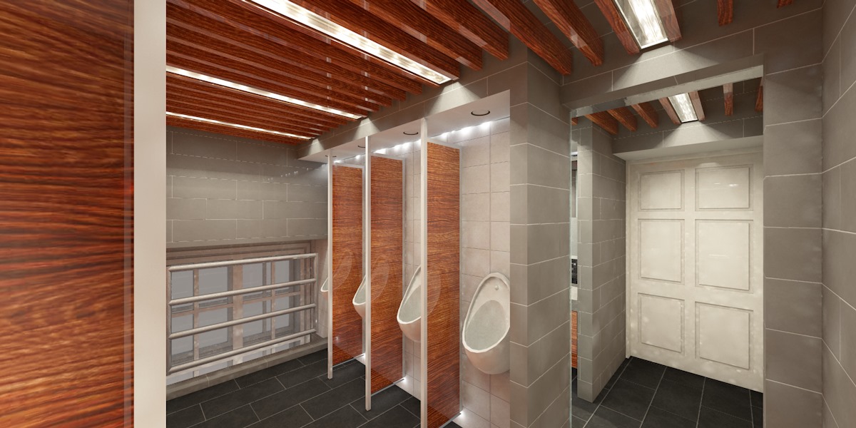 emeleti férfi WC / építészet és belsőépítészet