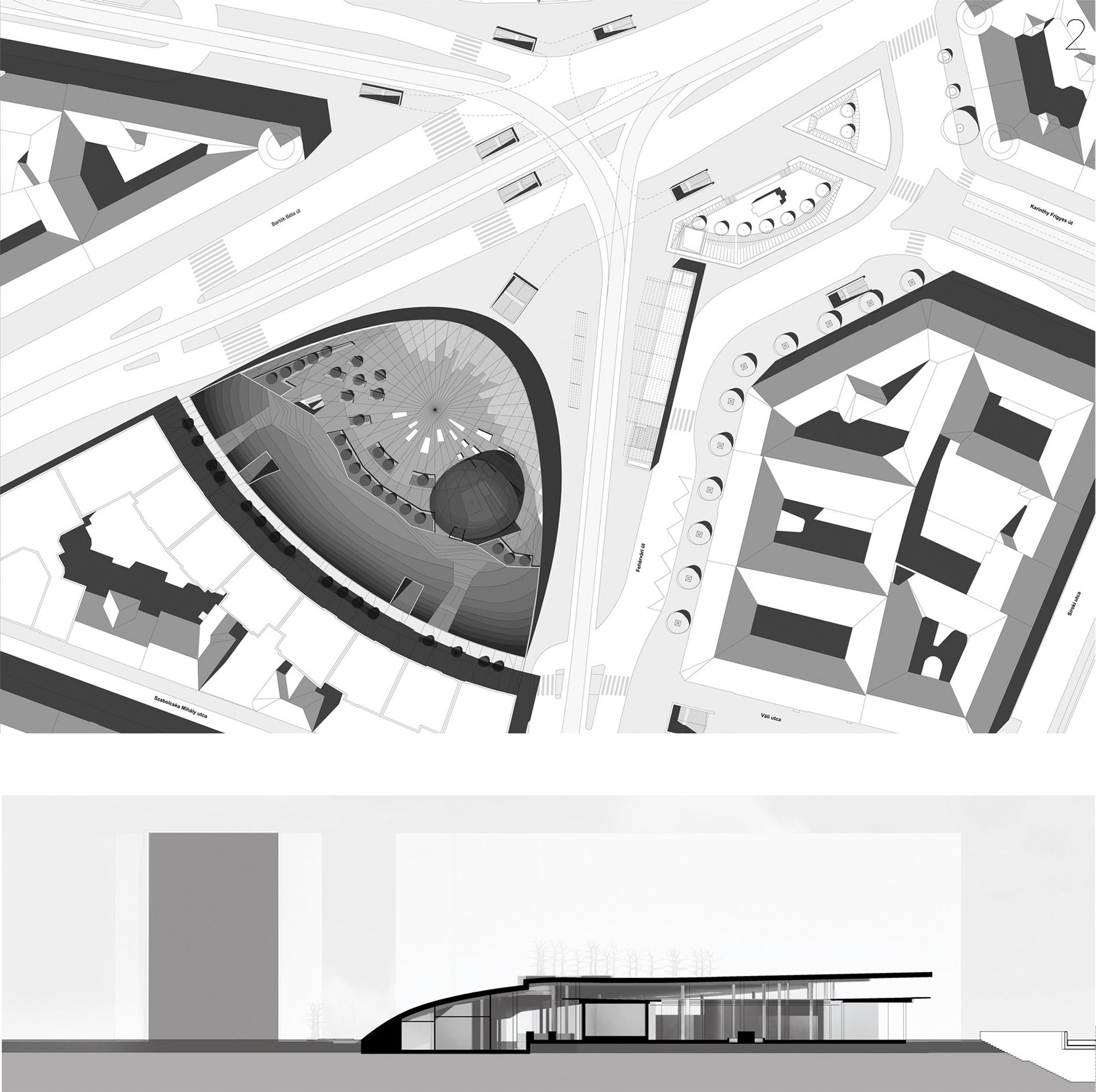 Móricz Zsigmond körtéri Gomba épület építészeti ötletpályázat, Budapest